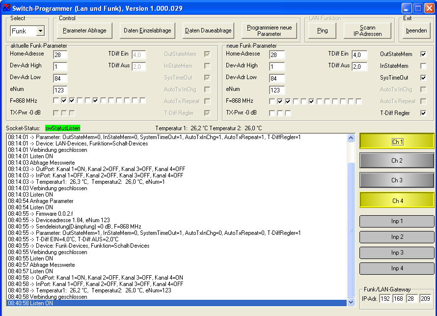 Modul zur Programmierung und Test des Funkswitch